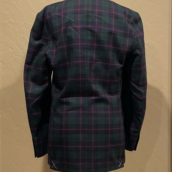 J Crew Ludlow Sportcoat 36R Slim Blue Green Plaid - Picture 3 of 8